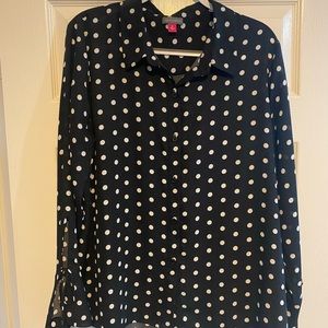 Vince Camuto Black & White polka dot blouse